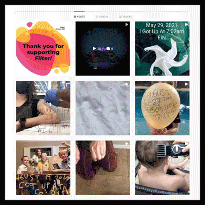 Moving image of Filter's Instagram feed