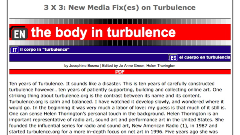 gallery image of 3 X 3: New Media Fix(es) on Turbulence