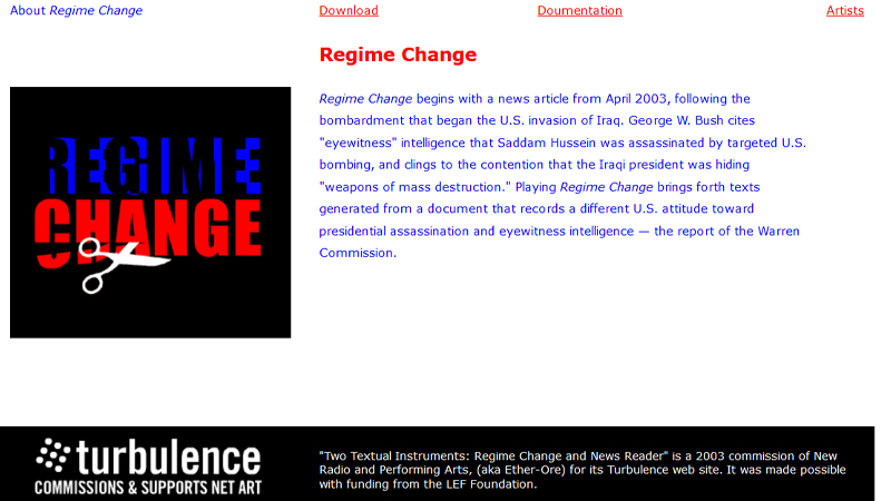 gallery image of Two Textual Instruments: Regime Change and News Reader