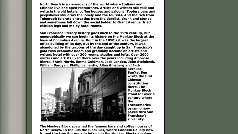 gallery image of A HISTORY OF NORTH BEACH POETRY READINGS