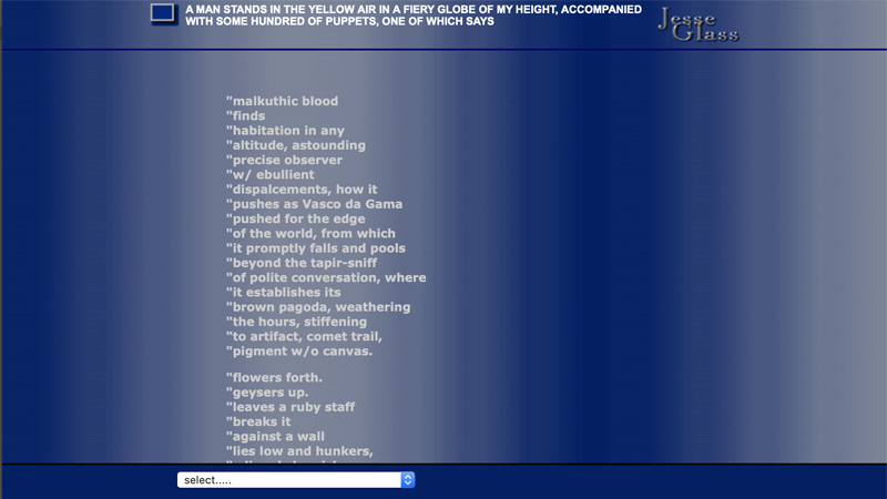 gallery image of A MAN STANDS IN THE YELLOW AIR, IN A FIERY GLOBE OF MY HEIGHT, ACCOMPANIED WITH SOME HUNDRED OF PUPPETS, ONE OF WHICH SAYS