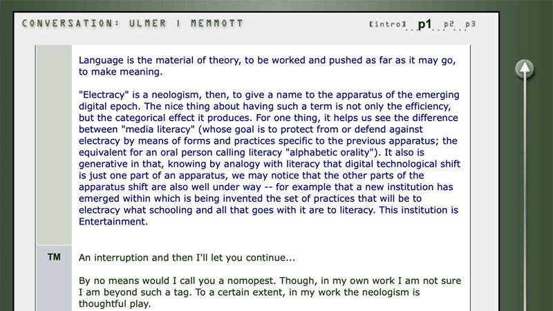 gallery image of Toward Electracy: A Conversation With Gregory Ulmer