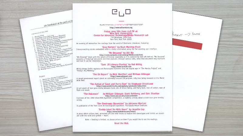 gallery image of Electronic Literature Organization Launch Event