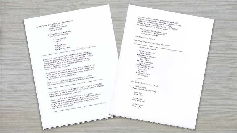 gallery image of Electronic Literature Organization Launch Event