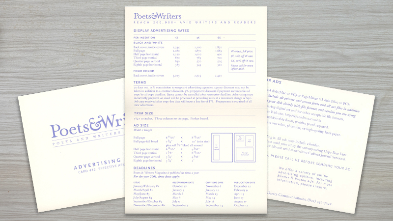 gallery image of Poets & Writers Advertising Card
