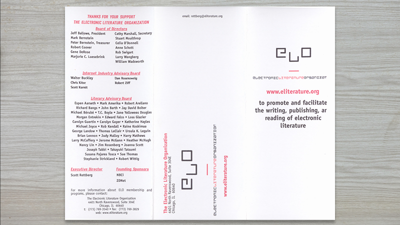 gallery image of Electronic Literature Organization Brochure