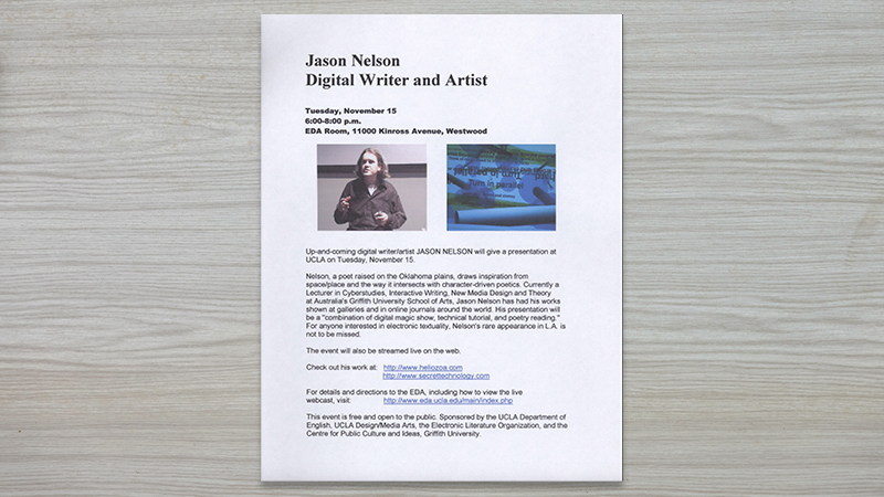 gallery image of Jason Nelson Presentation at UCLA
