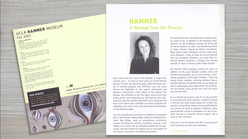 gallery image of Hammer Museum Calendar Fall 2003