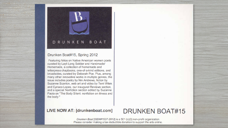 gallery image of Drunken Boat Issue 15 Flyer