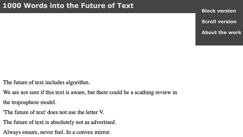 gallery image of 1000 Words into The Future of Text