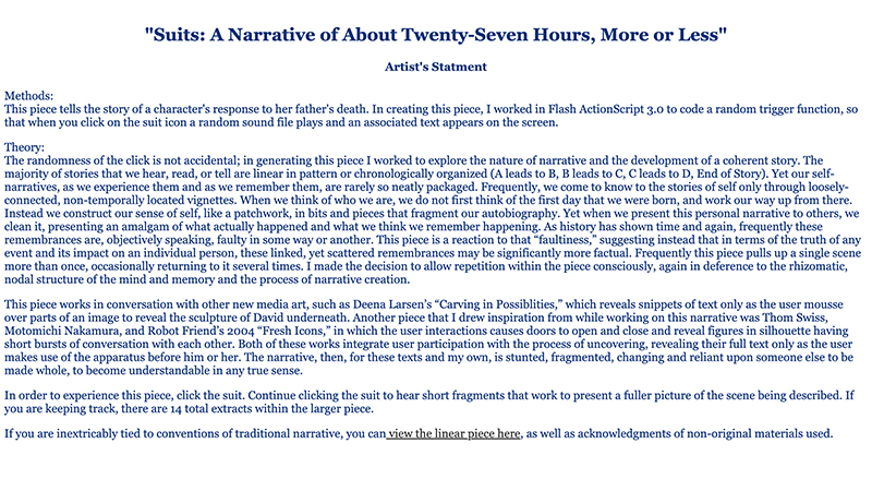 gallery image of Suits: A Narrative of About Twenty-Seven Hours, More or Less