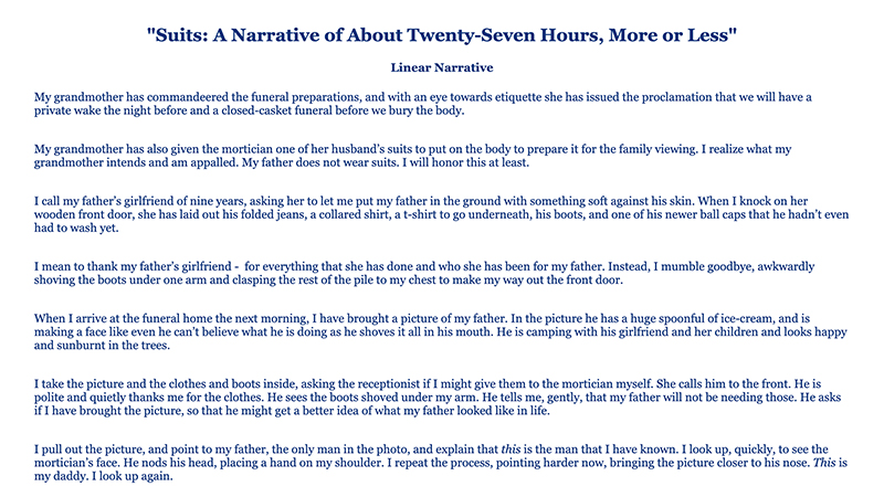 gallery image of Suits: A Narrative of About Twenty-Seven Hours, More or Less