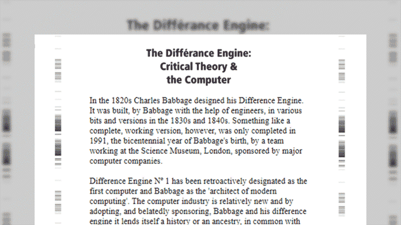 gallery image of The Différence Machine: Critical Theory & the Computer