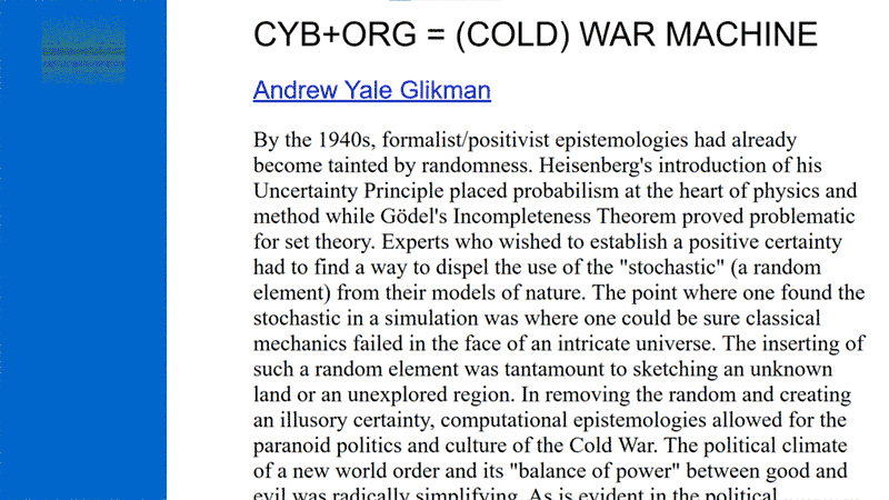 gallery image of CYB+ORG = (COLD) WAR MACHINE