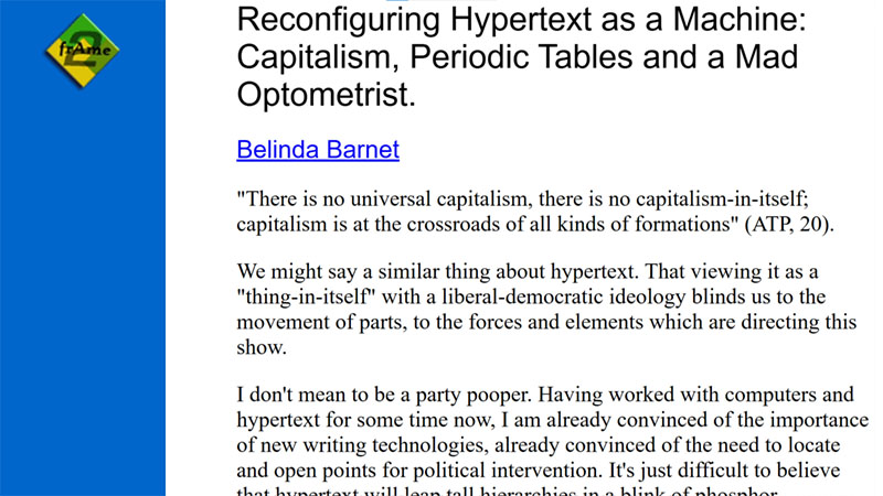 gallery image of Reconfiguring Hypertext as a Machine: Capitalism, Periodic Tables and a Mad Optometrist