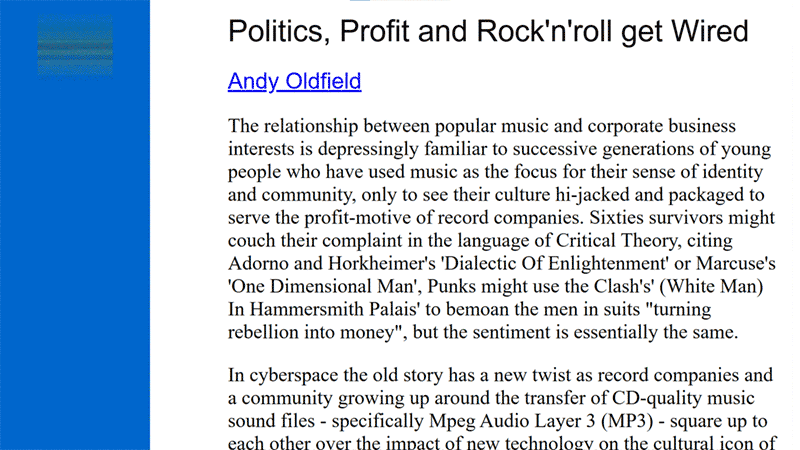 gallery image of Politics, Profit and Rock'n'roll get Wired