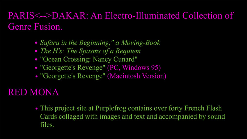 gallery image of Christy Sheffield Sanford Index: Web-Specific Art and Writing