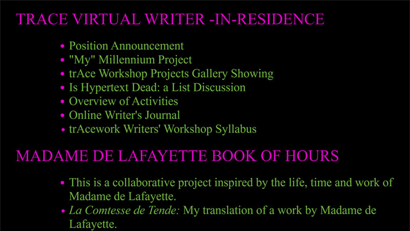 gallery image of Christy Sheffield Sanford Index: Web-Specific Art and Writing