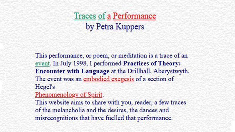 gallery image of Traces of a Performance