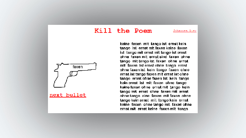 gallery image of Töte das Gedicht (Kill the Poem)